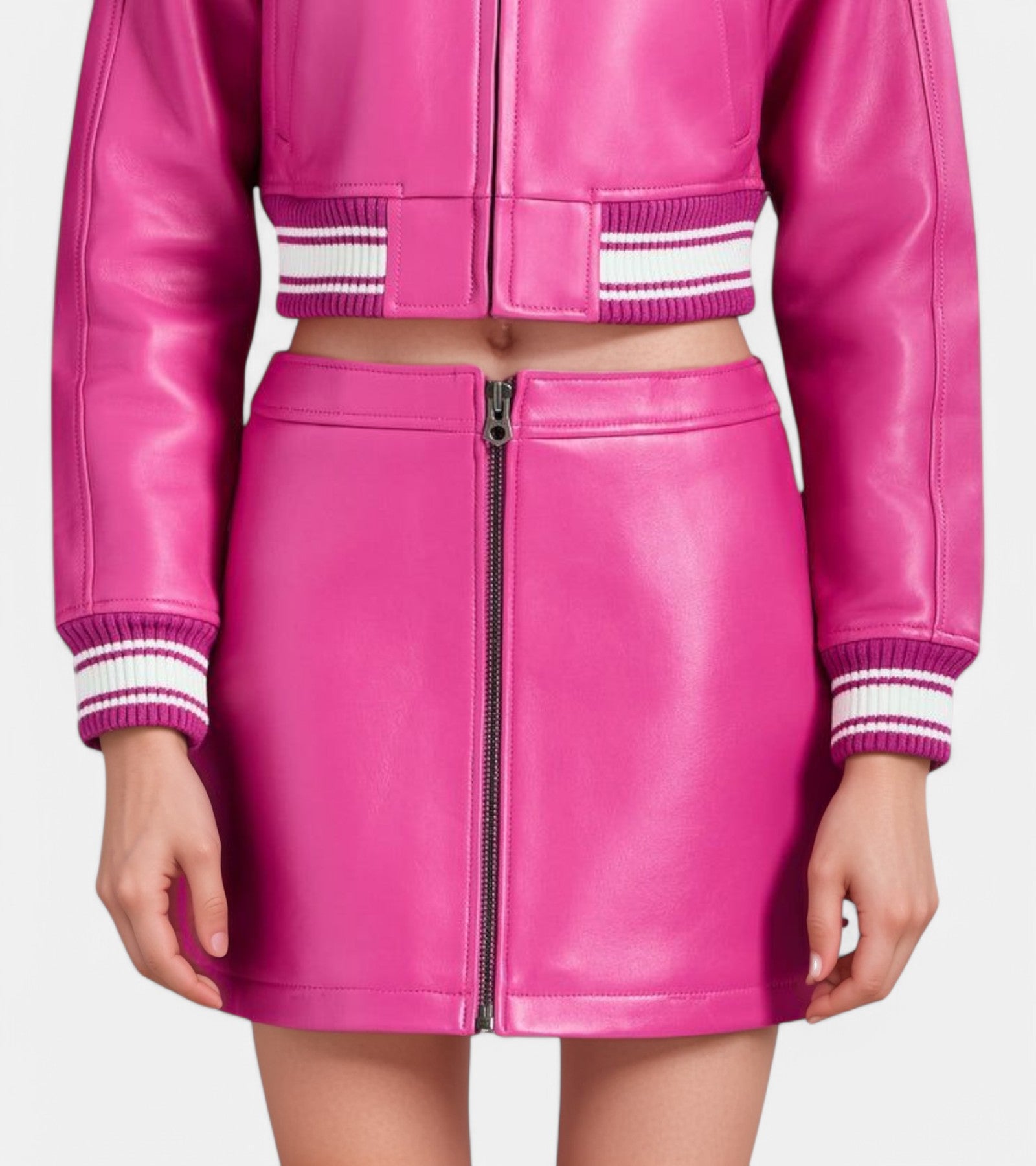 Cranberry VeraVogue Vegan Leather Skirt