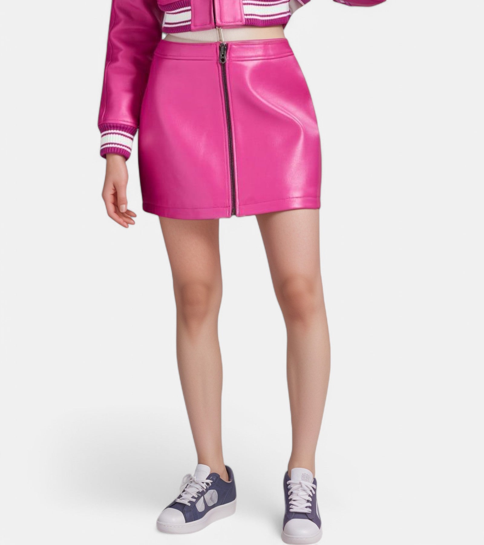 Cranberry VeraVogue Vegan Leather Skirt