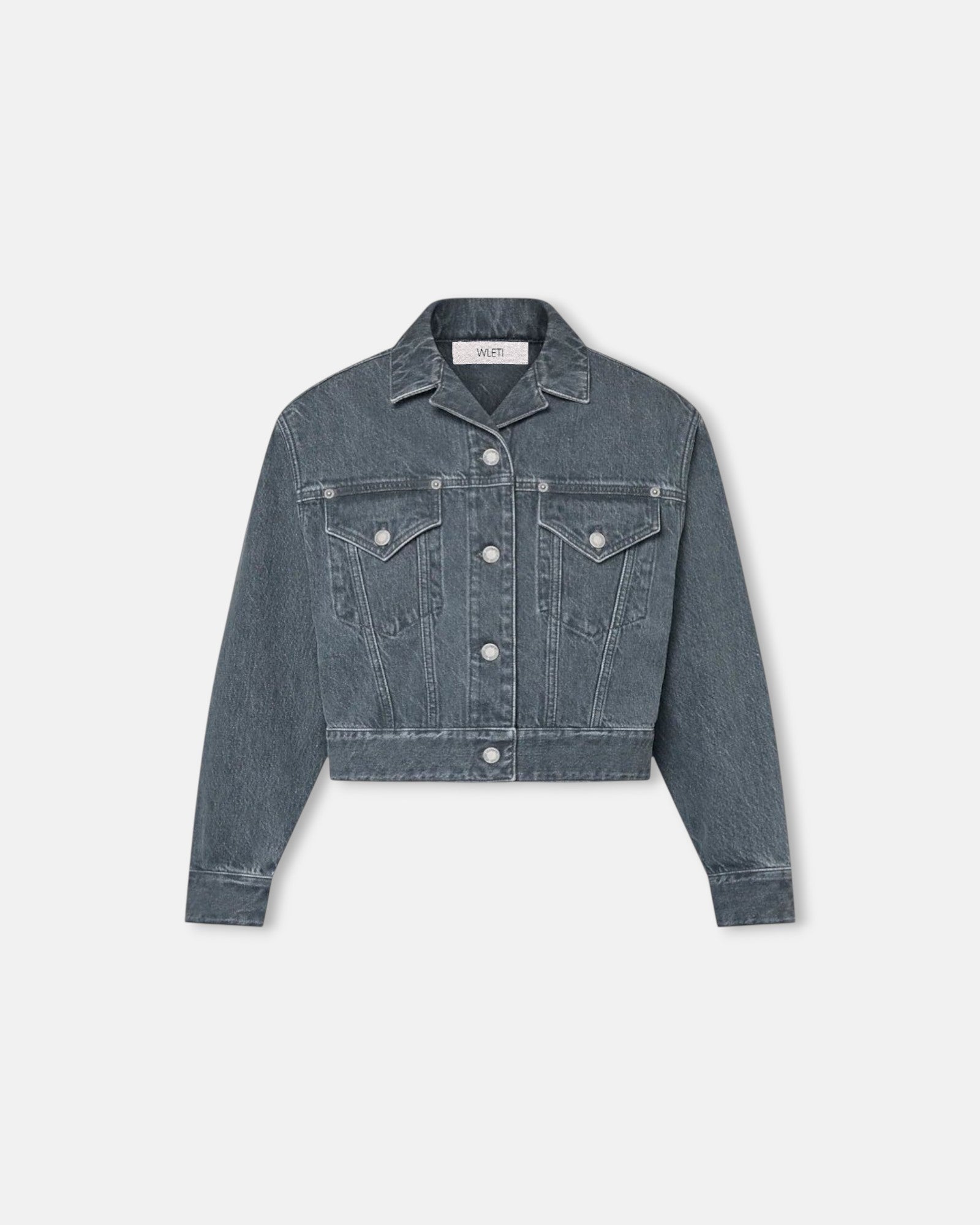 Denim Mist Blue Cropped Jacket