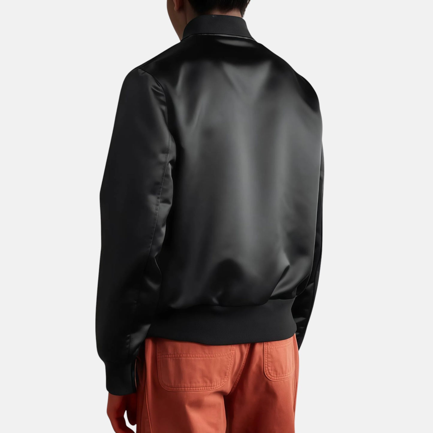 Jet Black Satin Padded Jacket