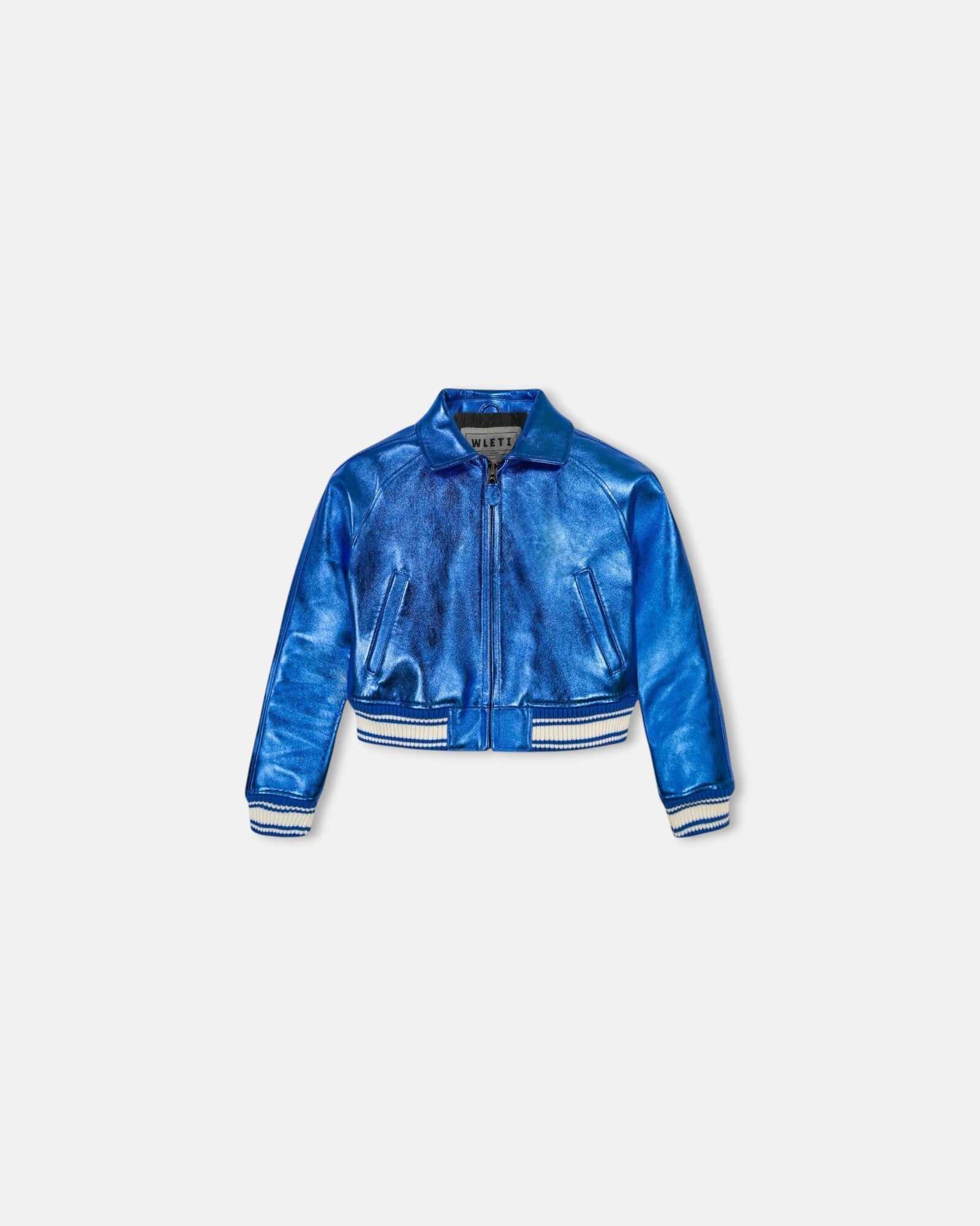 Metallic Blue VeraVogue Cropped Jacket