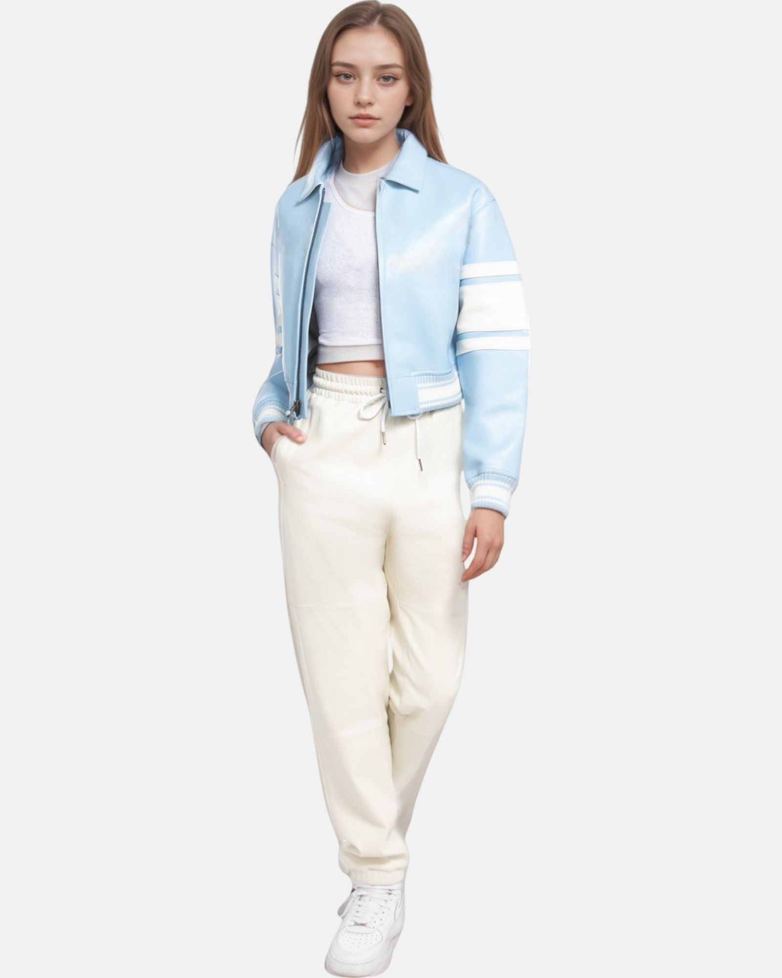 Blue & White VeraVogue Cropped Jacket