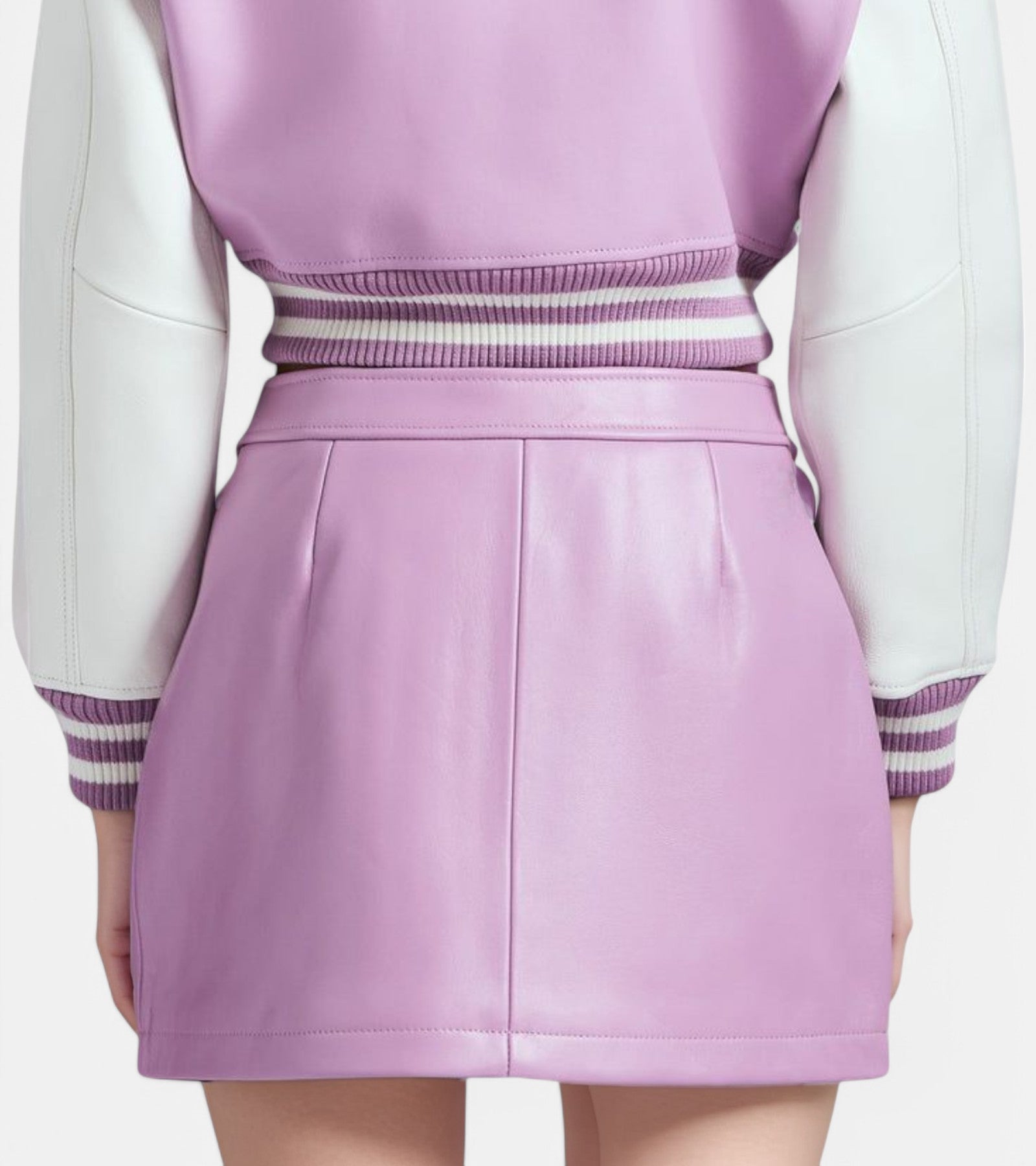 Light Pink VeraVogue Vegan Leather Skirt