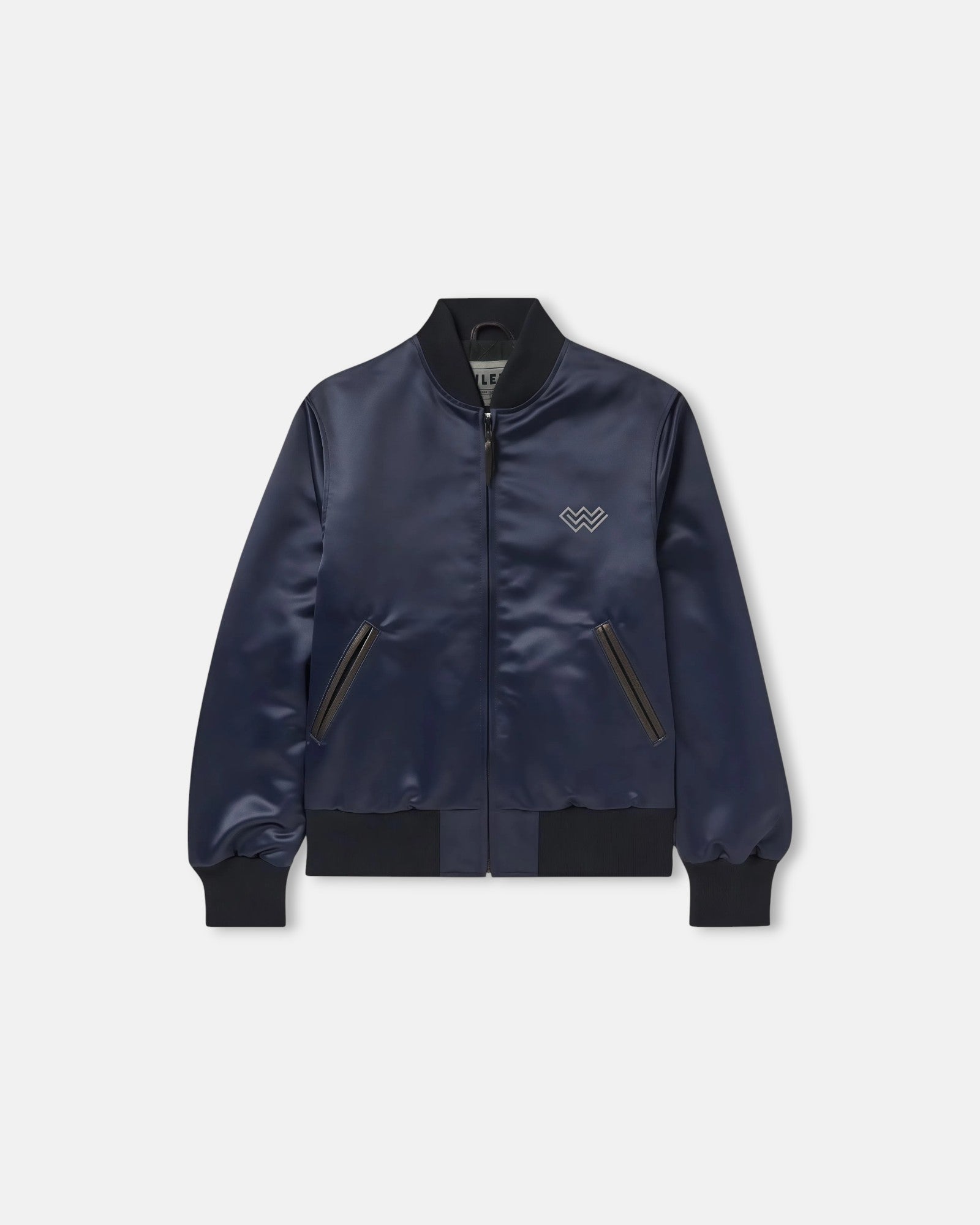 Navy Grey Satin Padded Jacket