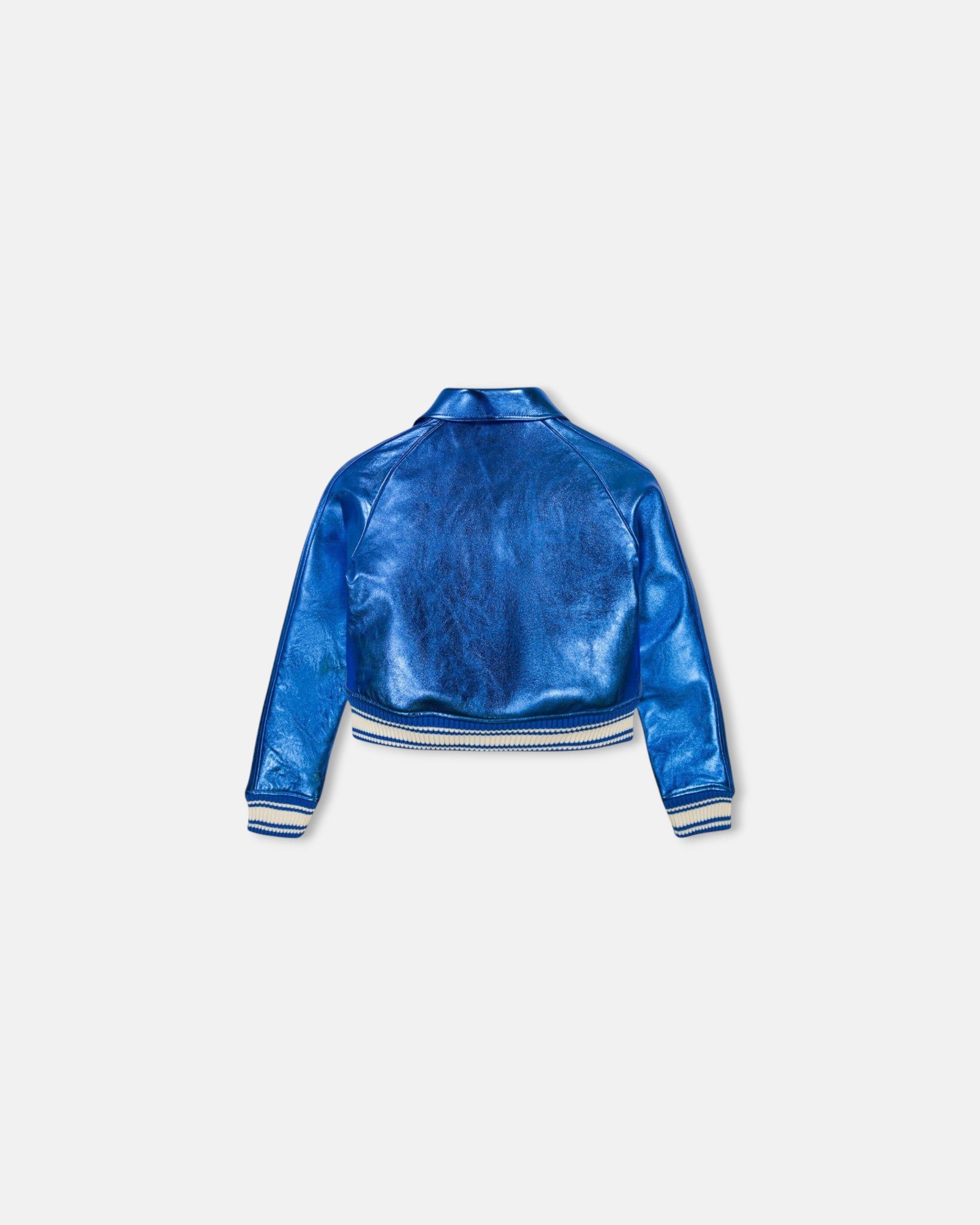 Metallic Blue VeraVogue Cropped Jacket