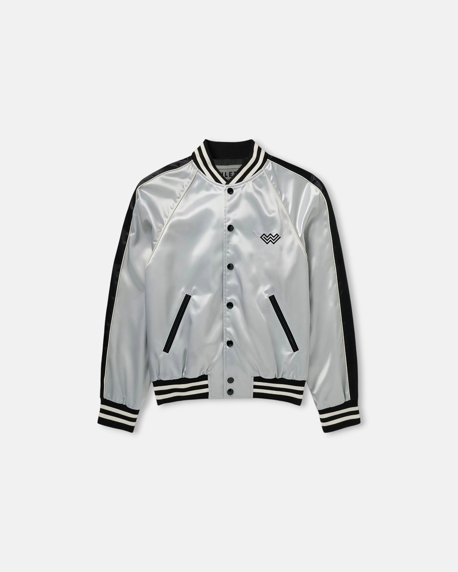 French Grey Satin Padded Jacket