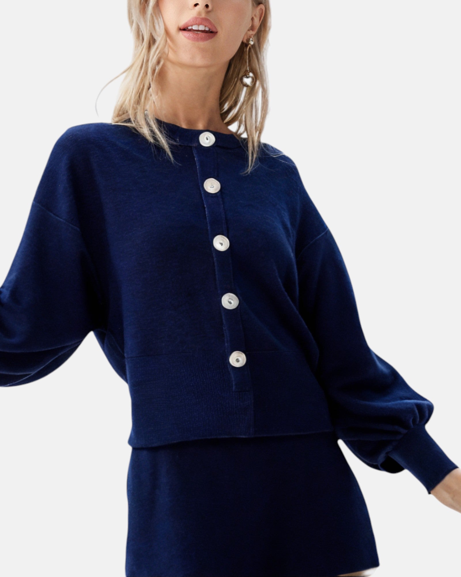 Indigo Bloom Sweater Cardigan
