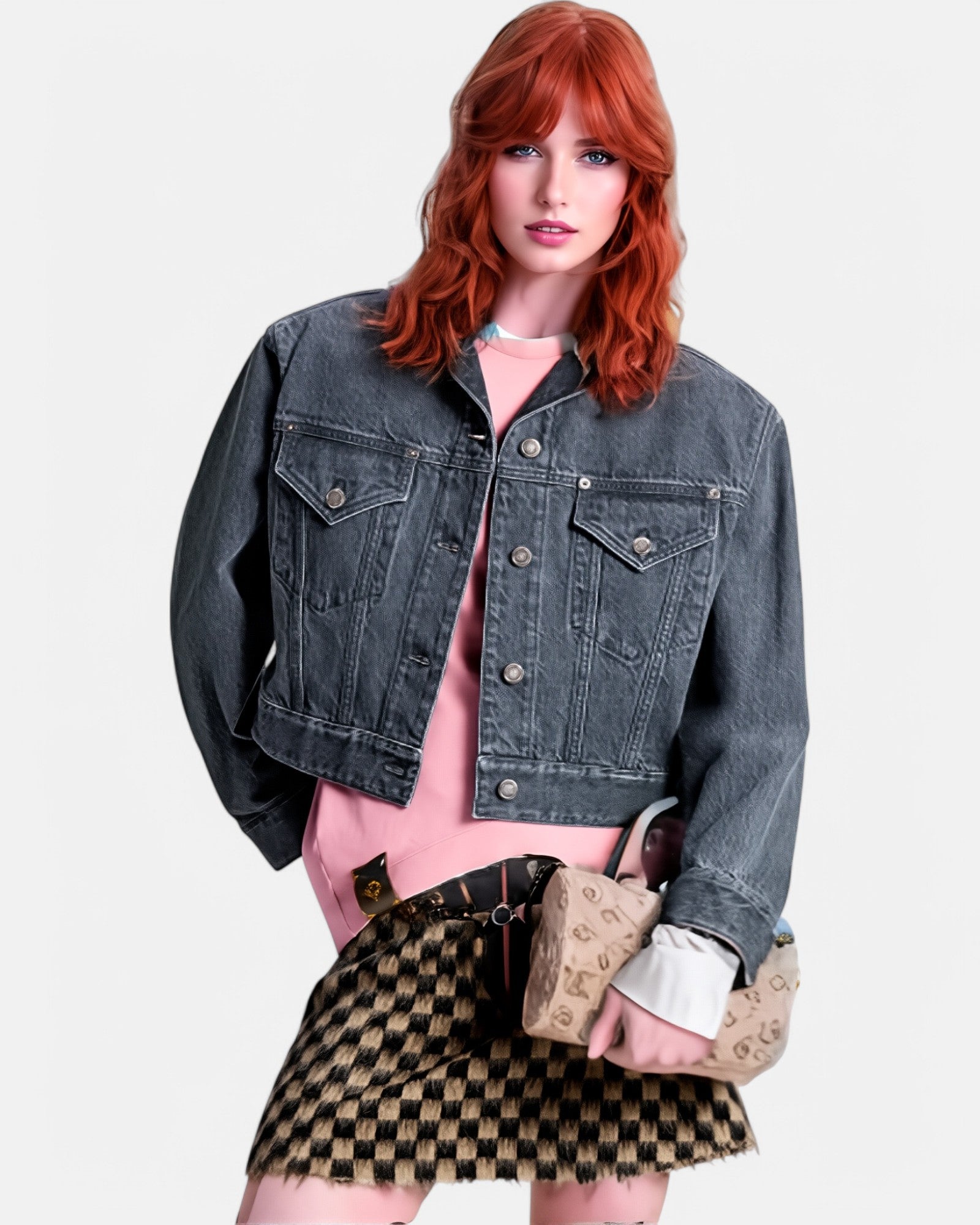 Denim Mist Blue Cropped Jacket