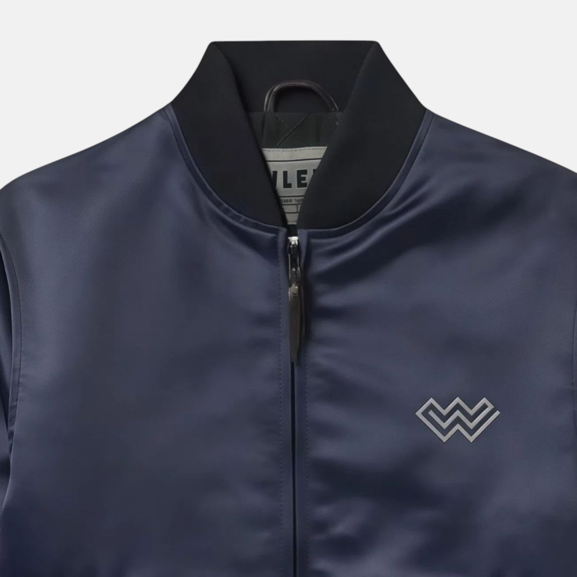 Navy Grey Satin Padded Jacket