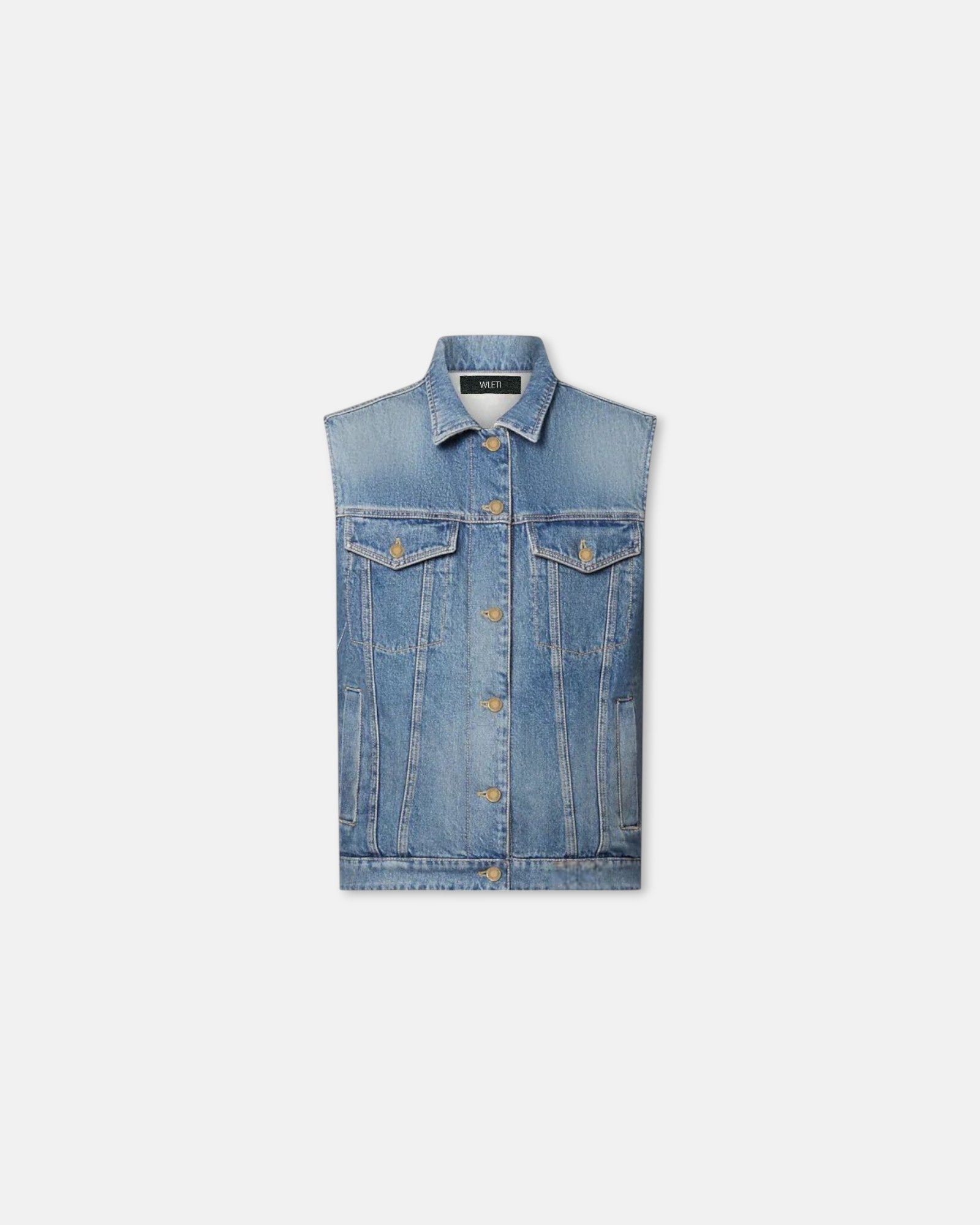 Denim Sleeveless Blue Vest