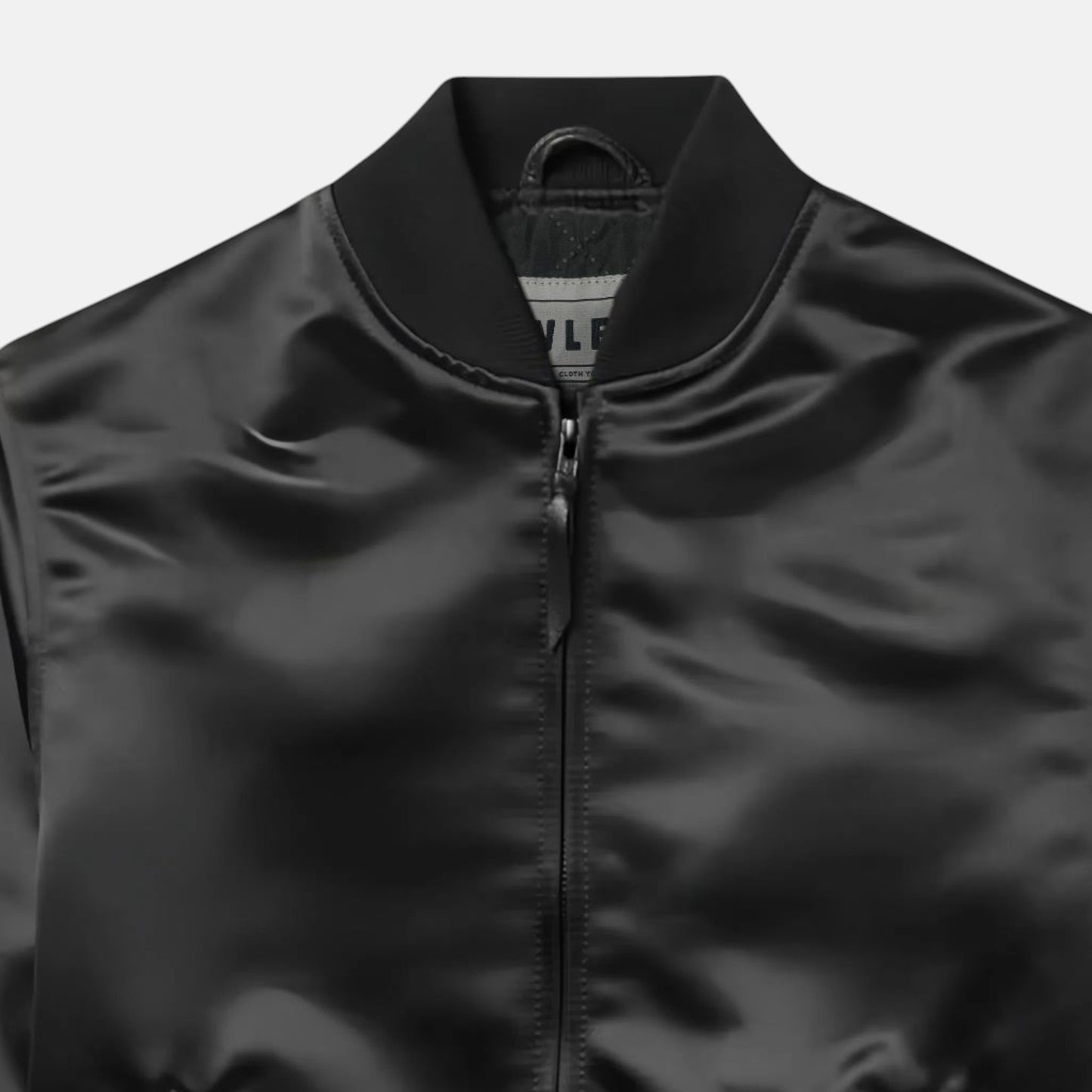 Jet Black Satin Padded Jacket