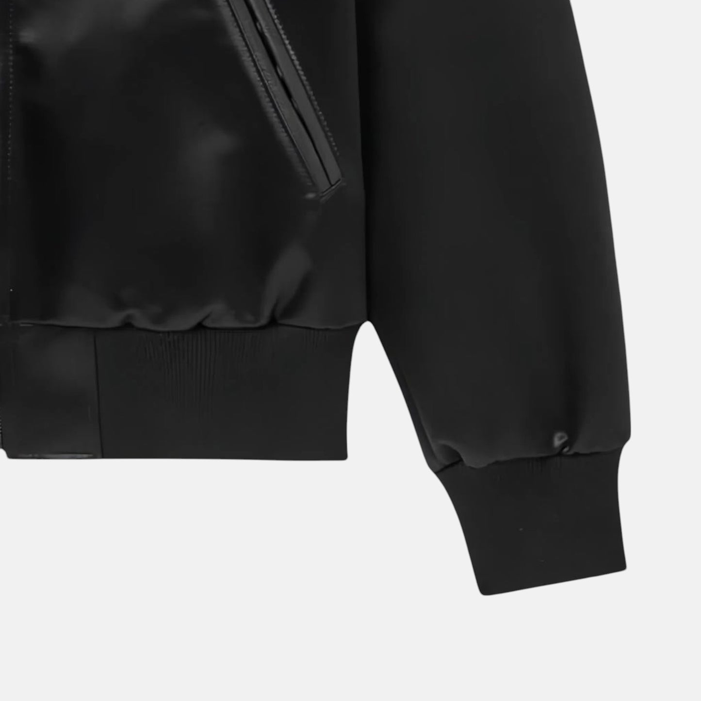 Jet Black Satin Padded Jacket