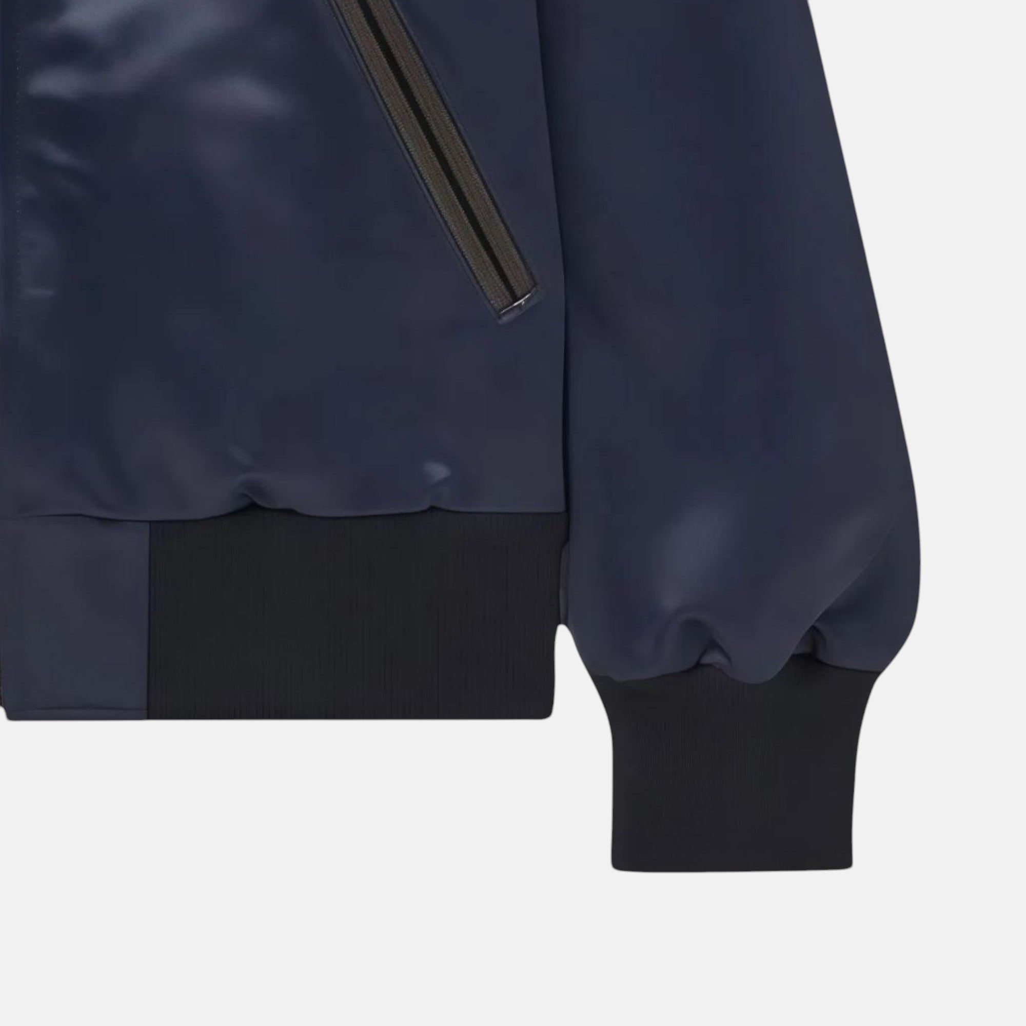 Navy Grey Satin Padded Jacket