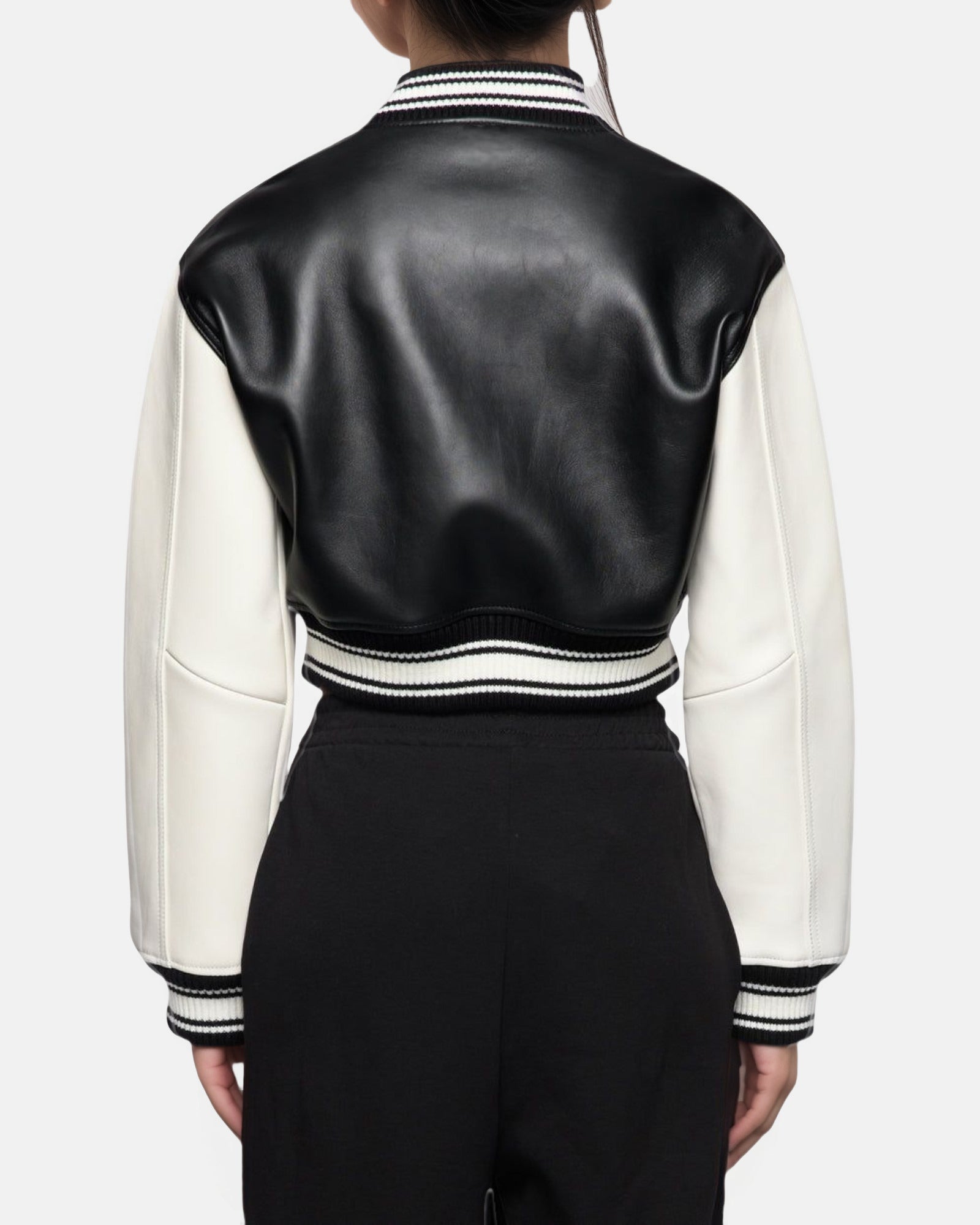 Black Varsity VeraVogue Cropped Jacket