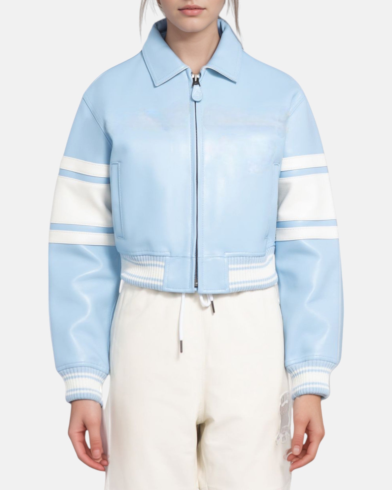 Blue & White VeraVogue Cropped Jacket