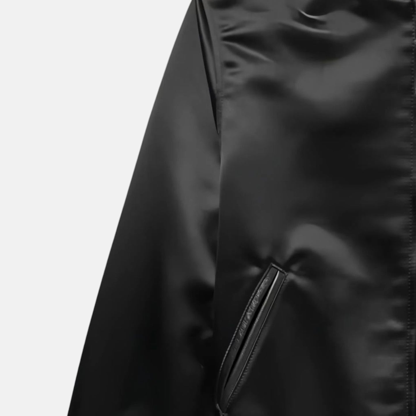 Jet Black Satin Padded Jacket