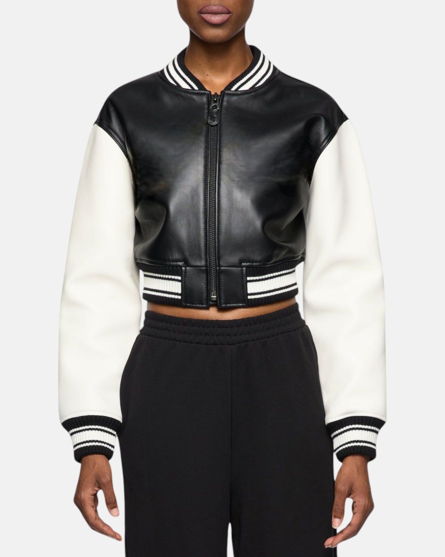Black Varsity VeraVogue Cropped Jacket