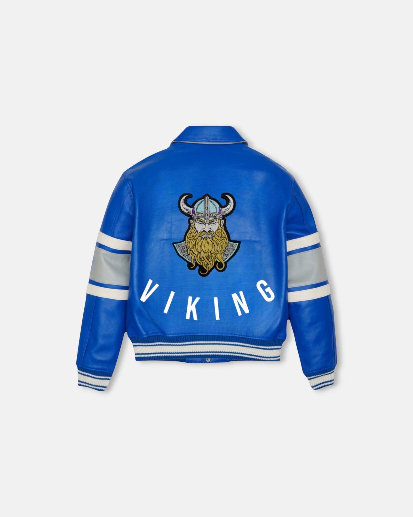 Blueberry Blue Viking Vegan Leather Jacket