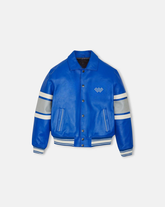 Blueberry Blue Vegan Leather Jacket