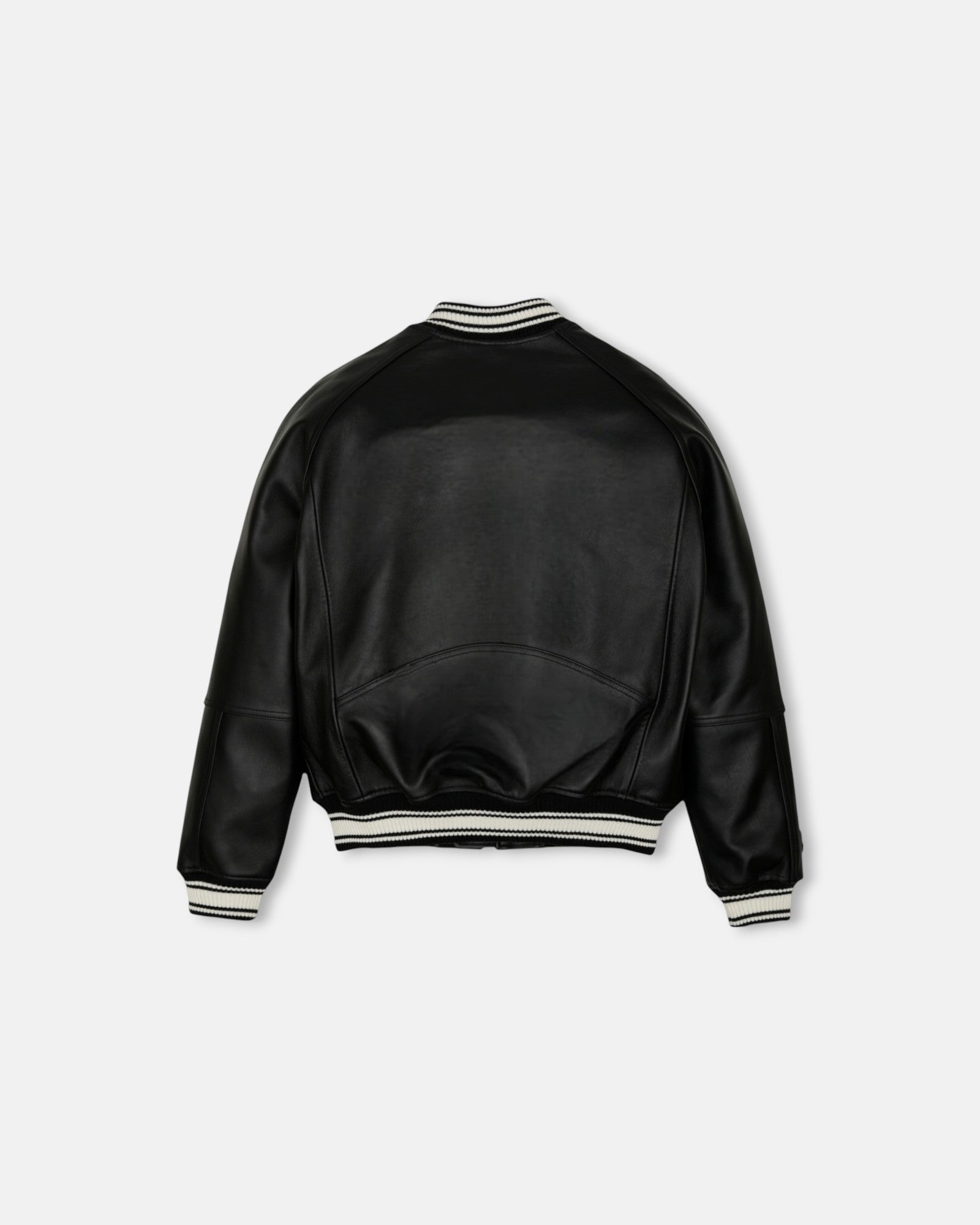 Charcoal Varsity Vegan Leather Jacket