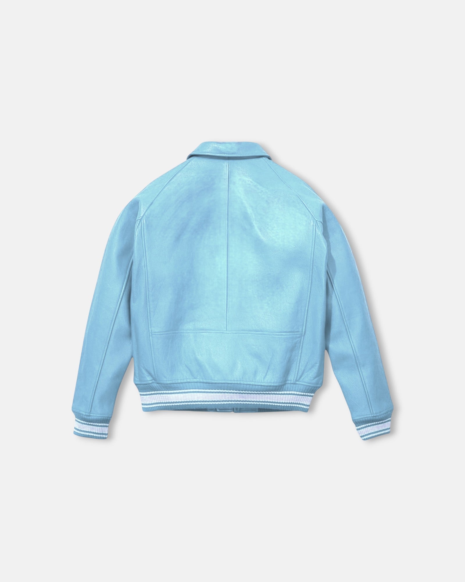 Coral Blue Vegan Leather Jacket