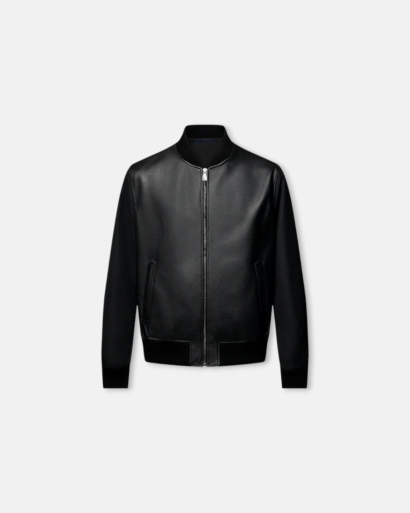 Iridium Vegan Leather- Wool Blouson