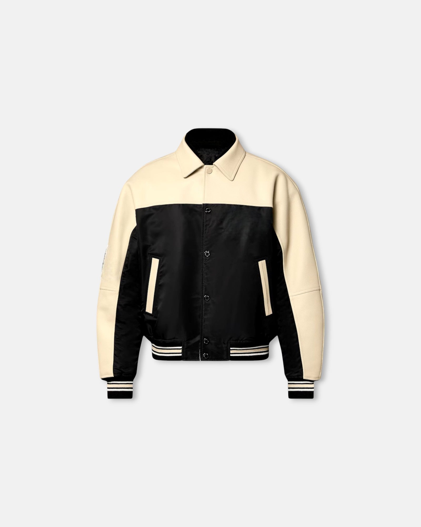 Peach Black Vegan Leather Blouson