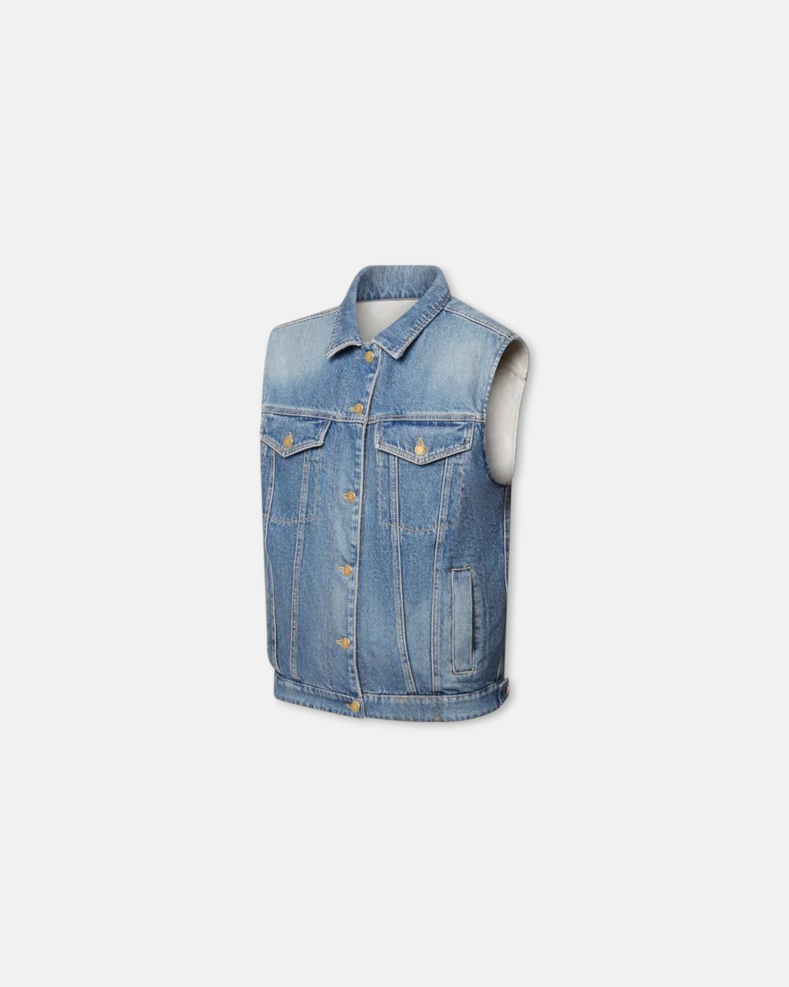 Denim Sleeveless Blue Vest